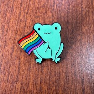LGBTQ Flag Frog Enamel Pin Ally